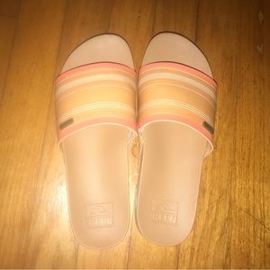 Orange/Tan Reef Slides -Size 7